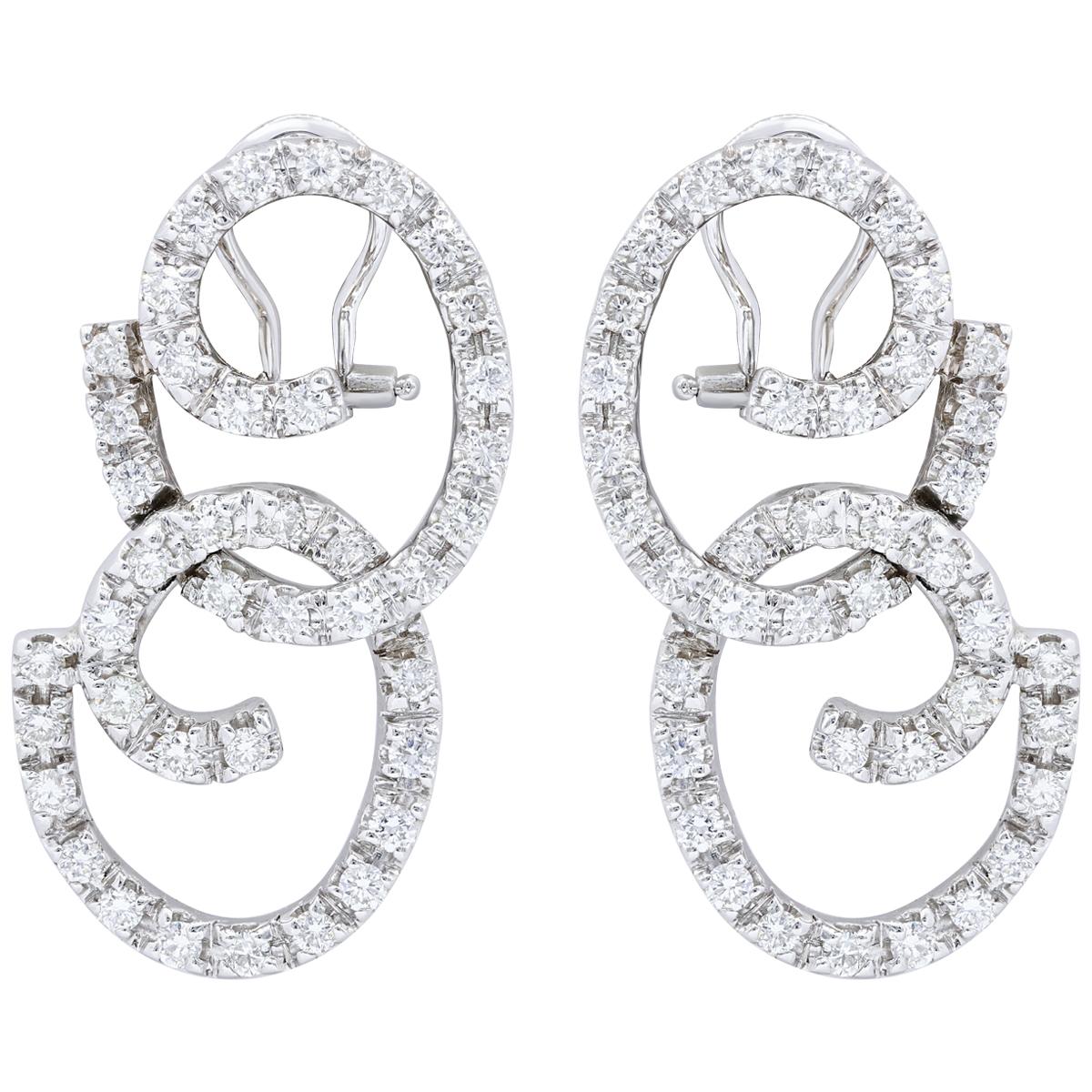 LALIQUE Libellule Diamond Earrings White Gold For Sale at 1stDibs