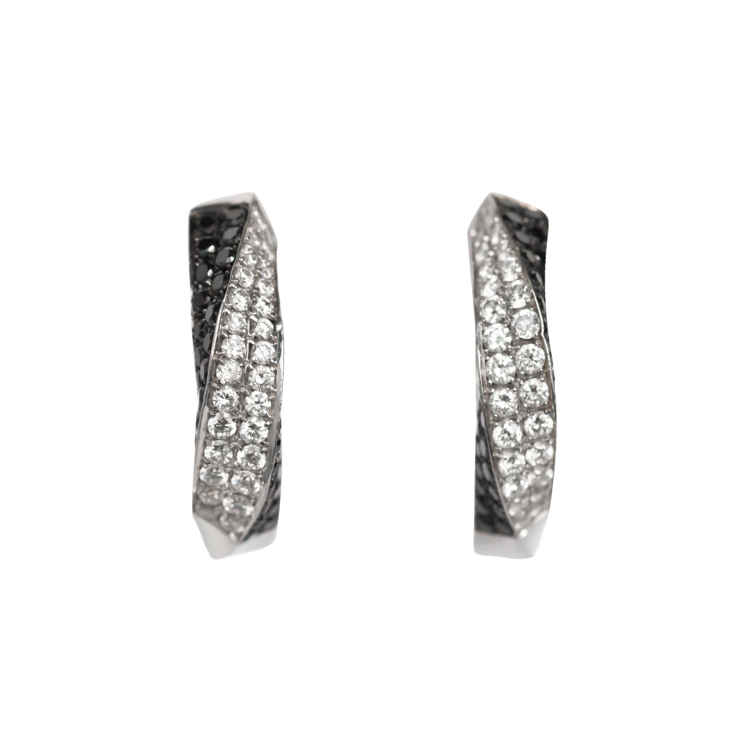 Boucles d'oreilles or blanc et diamants en vente