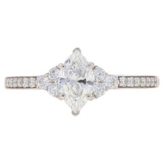 Verlobungsring aus Weißgold mit Diamanten - 14k Marquise 1,01 Karatw GIA Kathedrale