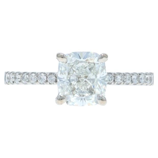 Anillo de compromiso de diamantes de oro blanco - 14k Oval 1,98ctw