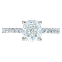 Anillo de compromiso de diamantes de oro blanco - 14k Oval 1,98ctw