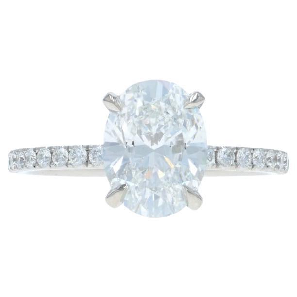 Anillo de compromiso de diamantes de oro blanco - 14k Oval 2,33ctw