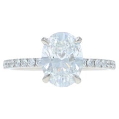 Bague de fiançailles en or blanc - 14k Oval 2.33ctw