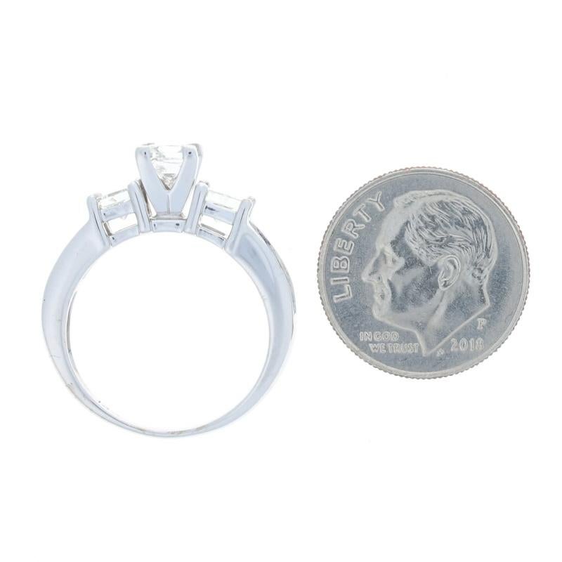 Women's White Gold Diamond Engagement Ring - 14k Princess 1.85ctw Three-Stone For Sale