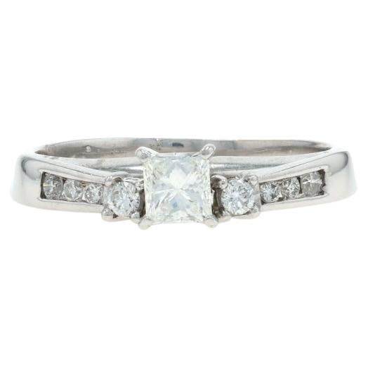Weißgold Diamant Verlobungsring 14k Prinzessin .60ctw Channel Set im Angebot