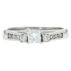 Weißgold Diamant Verlobungsring 14k Prinzessin .60ctw Channel Set
