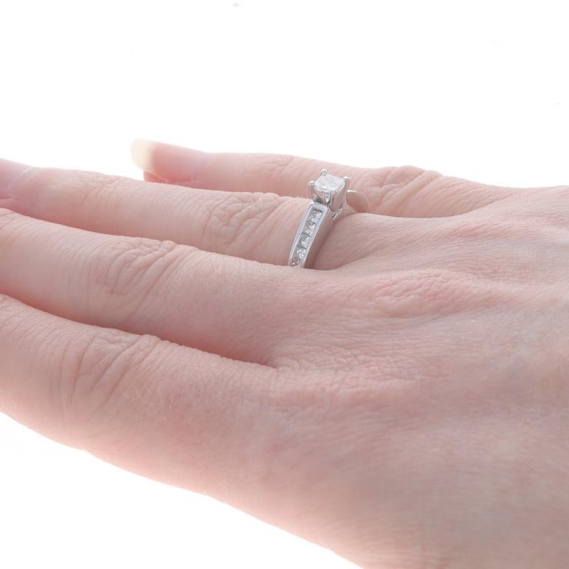 Women's White Gold Diamond Engagement Ring - 14k Princess .76ctw