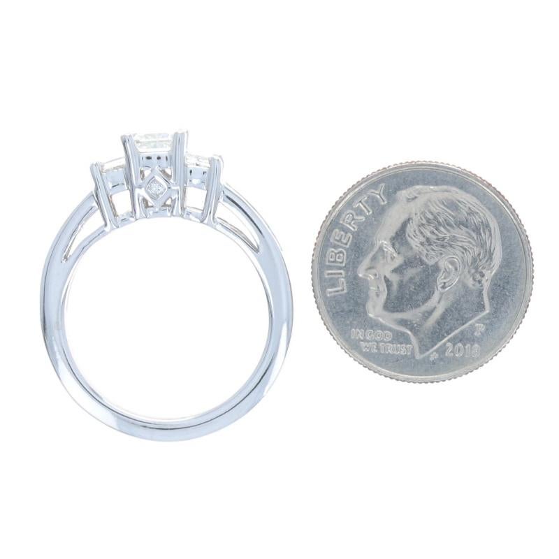 White Gold Diamond Engagement Ring - 14k Princess Cut 1.00ctw Three-Stone For Sale 1