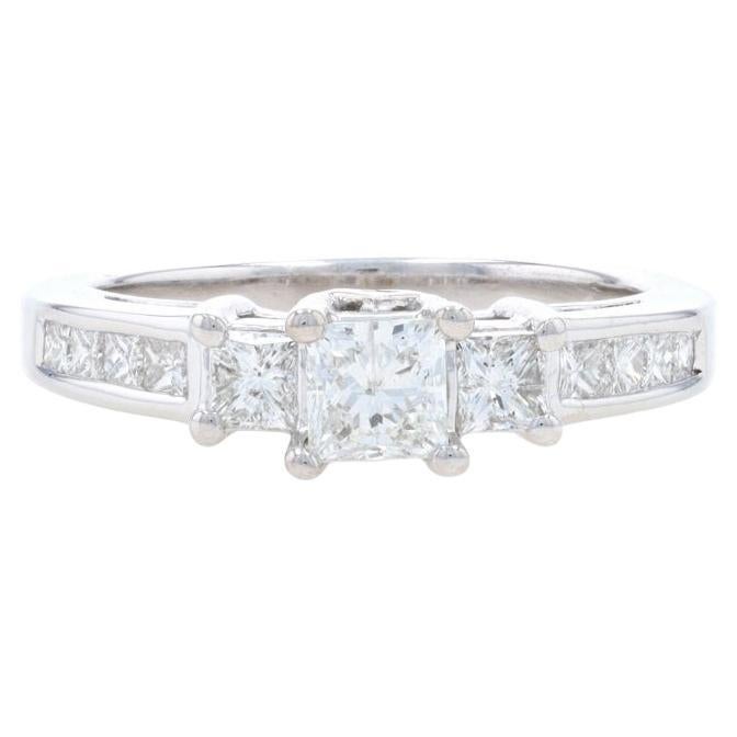 Bague de fiançailles en or blanc - 14k Princesse 1.00ctw Three-Stone