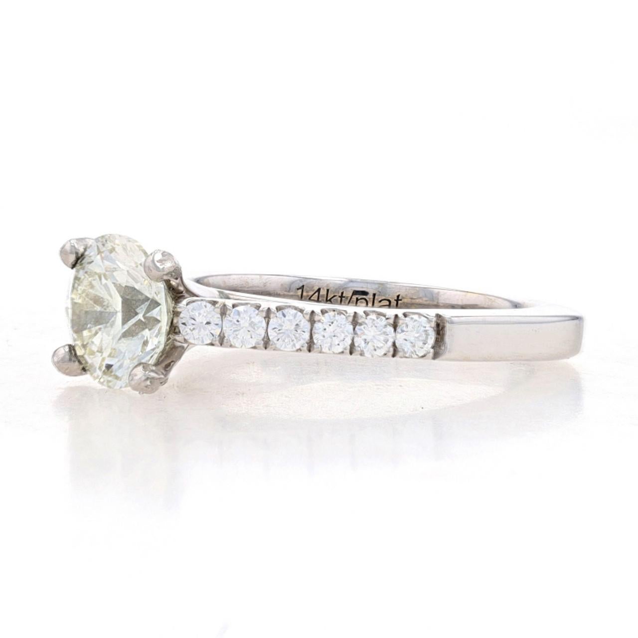 Round Cut White Gold Diamond Engagement Ring 14k Round 1.84ctw Caro 74 Euro Shank For Sale