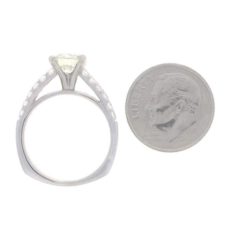 White Gold Diamond Engagement Ring 14k Round 1.84ctw Caro 74 Euro Shank For Sale 1
