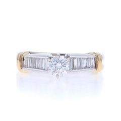 White Gold Diamond Engagement Ring - 14k Round Brilliant 1.01ctw