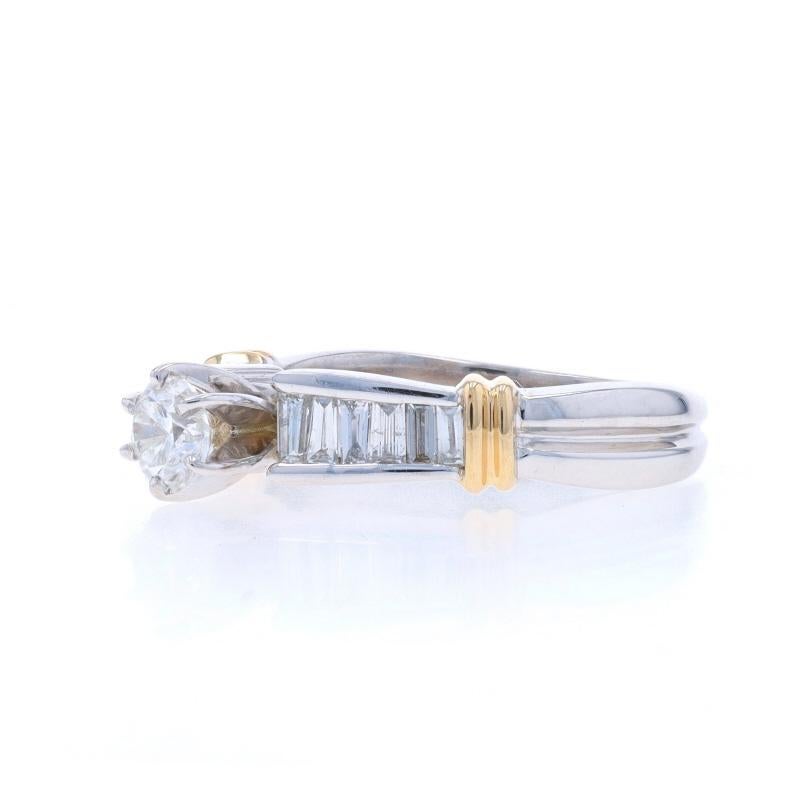 Anello di fidanzamento con diamante in oro bianco - 14k Brilliante rotondo 1,01ctw In condizioni ottime in vendita a Greensboro, NC