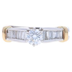 White Gold Diamond Engagement Ring - 14k Round Brilliant 1.01ctw