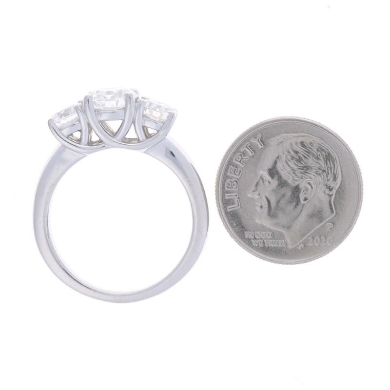 Weißgold Diamant Verlobungsring - 14k Rund Brillant 1,97ctw Trellis Damen im Angebot