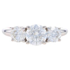 Bague de fiançailles en or blanc - 14k diamant rond brillant 1.97ctw Trellis