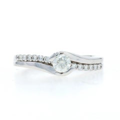 White Gold Diamond Engagement Ring - 14k Round Brilliant .51ctw