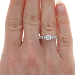 White Gold Diamond Engagement Ring - 14k Round Brilliant .85ctw
