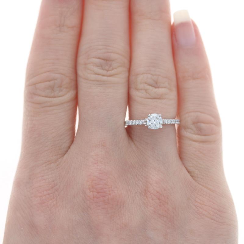 Size: 6 1/2
Sizing Fee: Up 2 sizes for $35 or Down 1 size for $35

Metal Content: 14k White Gold

Stone Information
Natural Diamond
Carat(s): .53ct (weighed)
Cut: Round Brilliant
Color: L
Clarity: VS1
Stone Note: (solitaire)

Natural