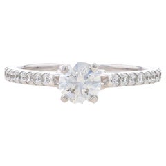 White Gold Diamond Engagement Ring - 14k Round Brilliant .92ctw