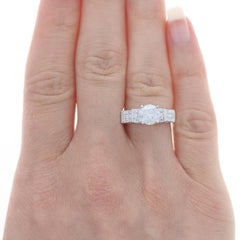 White Gold Diamond Engagement Ring - 18k Round Brilliant 1.95ctw Size 5 1/2