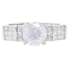 White Gold Diamond Engagement Ring - 18k Round Brilliant 1.95ctw Size 5 1/2