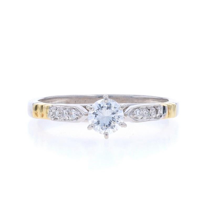 Dimensione: 5
Costo della taglia: Aumento di 3 taglie per $40 o Diminuzione di 1 taglia e mezza per $30

Contenuto del metallo: Oro bianco 18k e oro giallo 18k

Informazioni su A. Stone

Diamante naturale
Carati: .25ct
Taglio: Rotondo