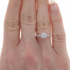 White Gold Diamond Engagement Ring & Wedding Band - 10k Round Brilliant .30ctw