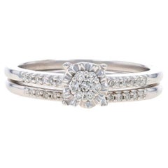 White Gold Diamond Engagement Ring & Wedding Band - 10k Round Brilliant .30ctw