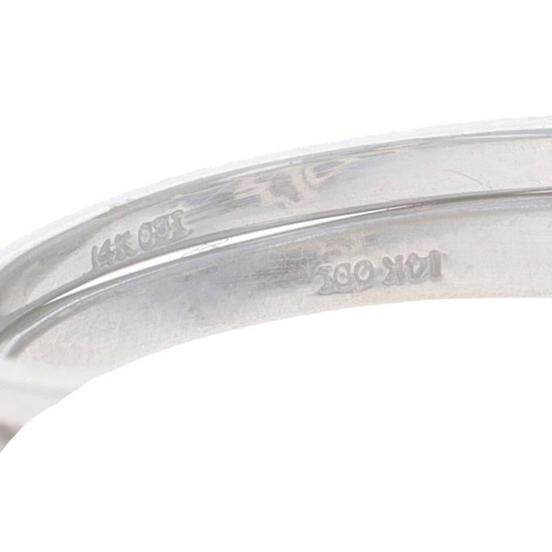 Anello di fidanzamento con diamante in oro bianco e fede nuziale 14k Marquise e Round 1.00ctw in vendita 3