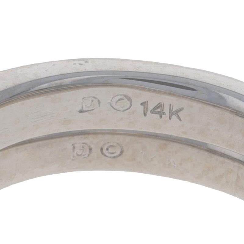 Anello di fidanzamento e fede nuziale in oro bianco - 14k Brilliante rotondo 1,03ctw in vendita 3