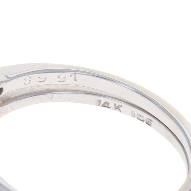 Bague de fiançailles et alliance en or blanc - 14k diamant rond brillant .58ctw en vente 2