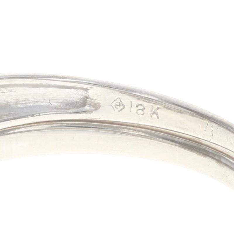White Gold Diamond Engagement Ring & Wedding Band - 18k European .85ctw EGL USA For Sale 2