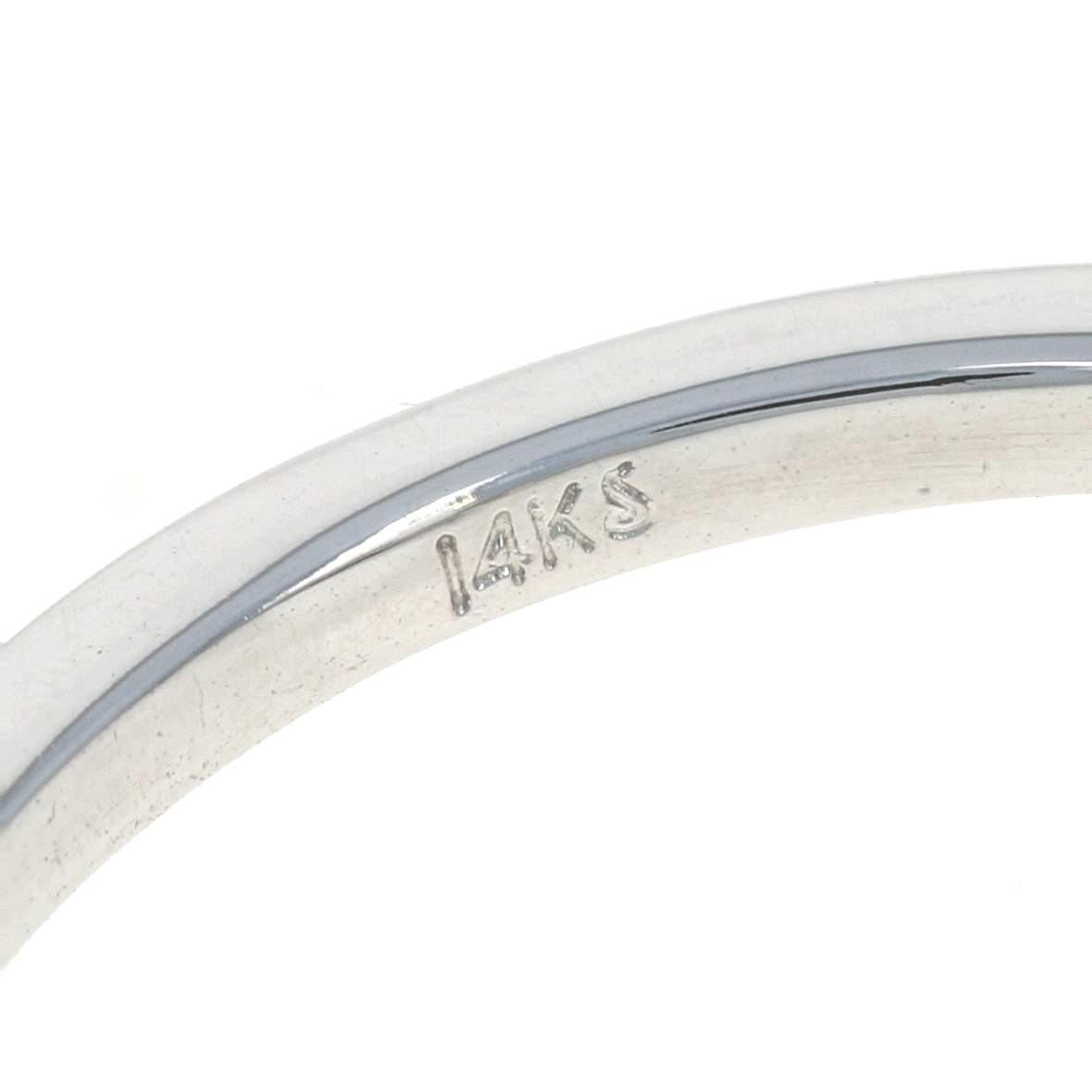 White Gold Diamond Enhancer Band -14k Trillion & Round .10ctw Guard Wedding Ring 2