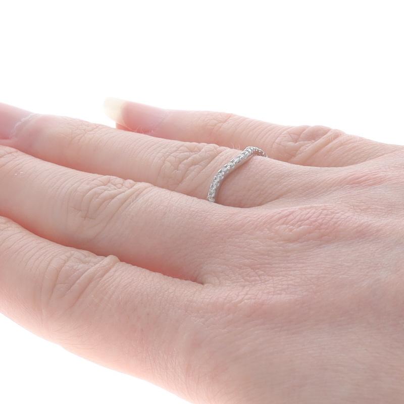 Round Cut White Gold Diamond Enhancer Wedding Band - 10k Round .20ctw Contoured Guard Ring For Sale