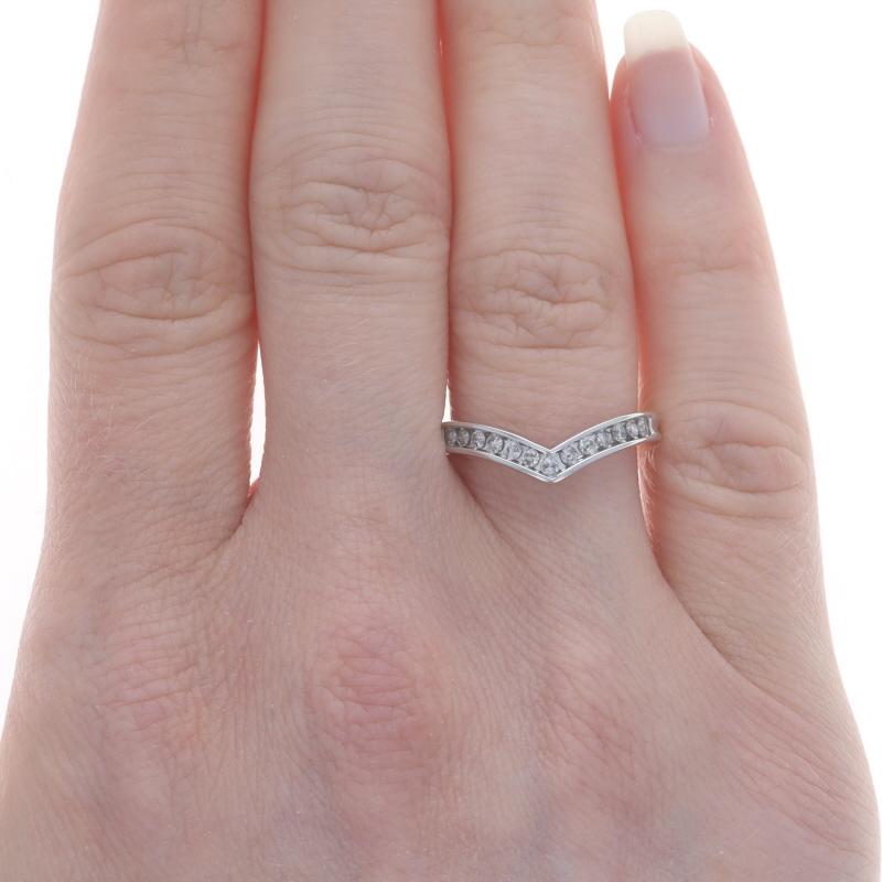 Round Cut White Gold Diamond Enhancer Wedding Band - 10k Round Brilliant .30ctw Guard Ring For Sale