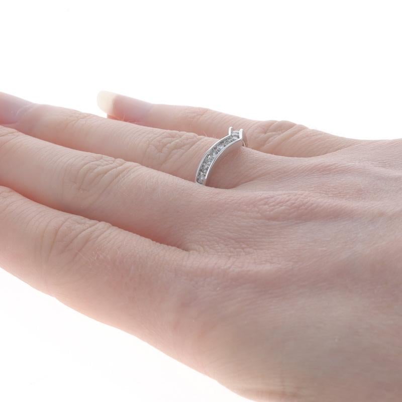 Women's White Gold Diamond Enhancer Wedding Band - 10k Round Brilliant .30ctw Guard Ring For Sale