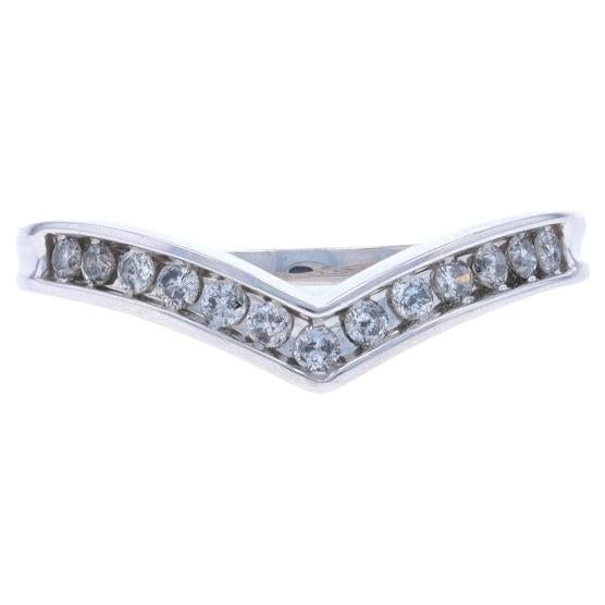 White Gold Diamond Enhancer Wedding Band - 10k Round Brilliant .30ctw Guard Ring For Sale