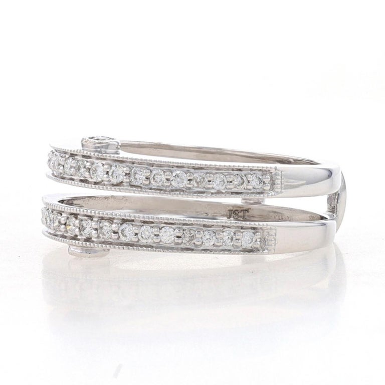 White Gold Diamond Enhancer Wedding Band 14k Rnd.33ctw Wrap Jacket Ring ...