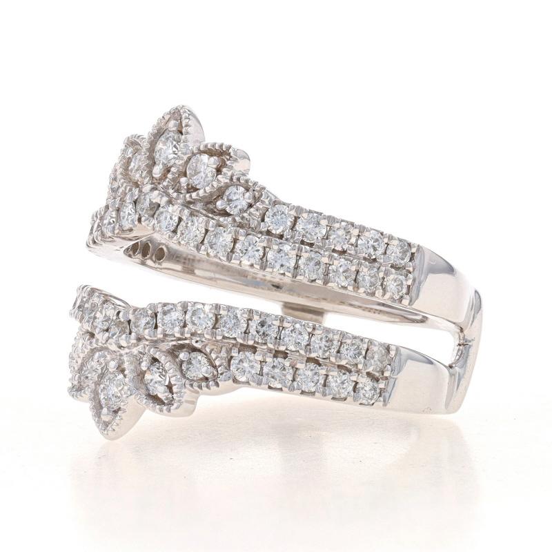 Round Cut White Gold Diamond Enhancer Wedding Band - 14k Round 1.00ctw Wrap Jacket Ring For Sale