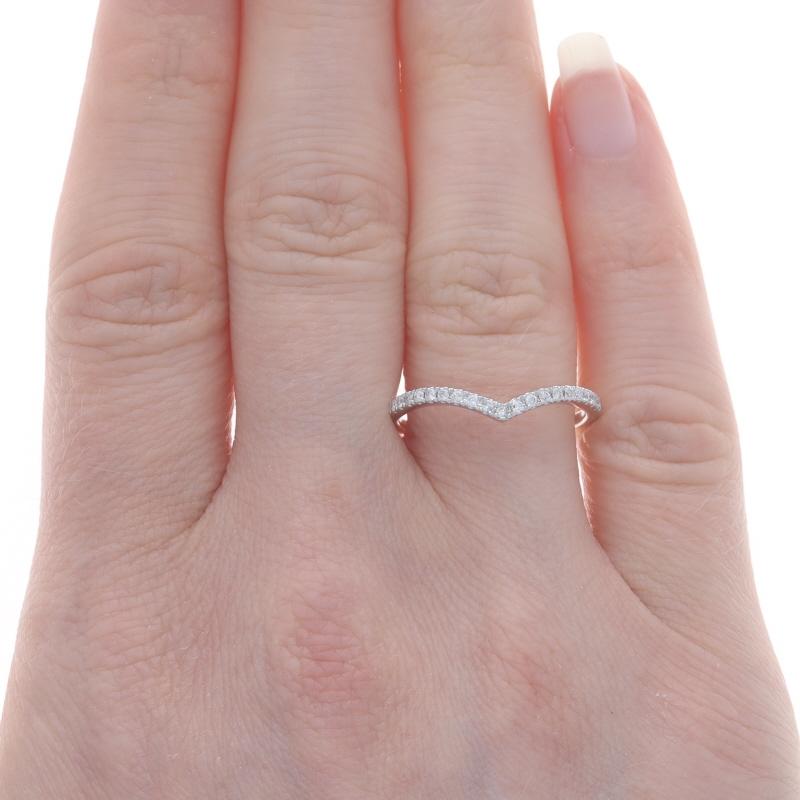 Round Cut White Gold Diamond Enhancer Wedding Band -14k Round .14ctw French Set Guard Ring For Sale