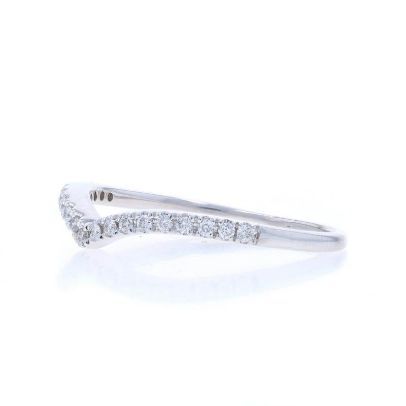 White Gold Diamond Enhancer Wedding Band -14k Round .14ctw French Set Guard Ring In Excellent Condition For Sale In Greensboro, NC