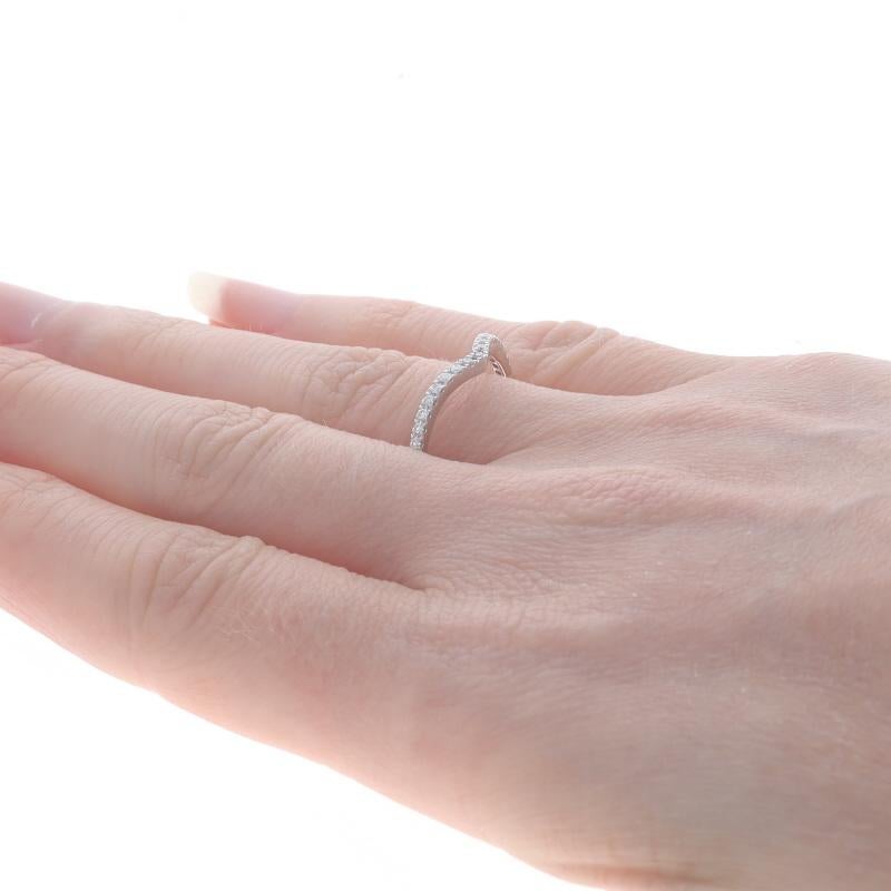 Women's White Gold Diamond Enhancer Wedding Band -14k Round .14ctw French Set Guard Ring For Sale