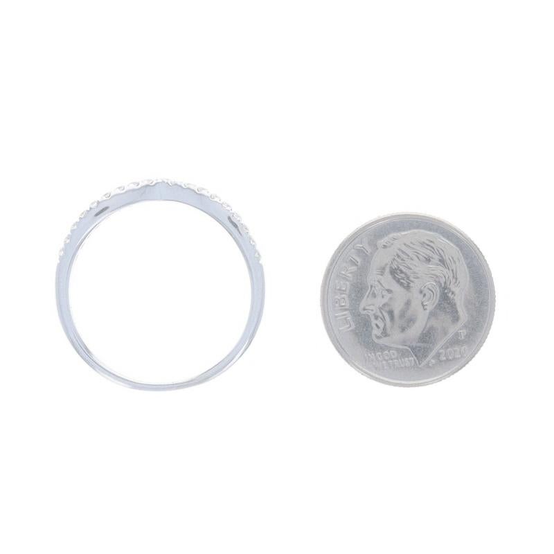 White Gold Diamond Enhancer Wedding Band -14k Round .14ctw French Set Guard Ring For Sale 1