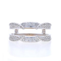 White Gold Diamond Enhancer Wedding Band - 14k Round 2/3ctw Wrap Jacket Ring
