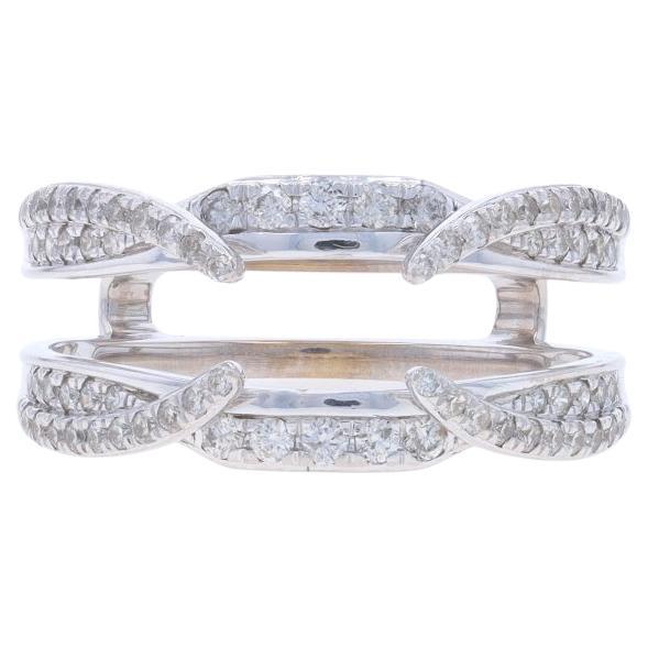 White Gold Diamond Enhancer Wedding Band - 14k Round 2/3ctw Wrap Jacket Ring