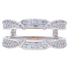 White Gold Diamond Enhancer Wedding Band - 14k Round 2/3ctw Wrap Jacket Ring