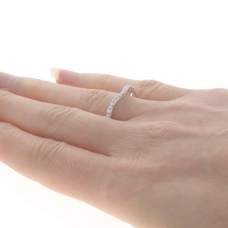White Gold Diamond Enhancer Wedding Band - 14k Round .30ctw Guard Ring In Excellent Condition For Sale In Greensboro, NC