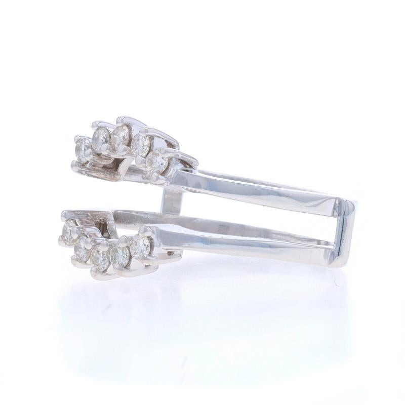 Alliance en or blanc avec diamant - 14k Round .30ctw Wrap Jacket Ring Excellent état - En vente à Greensboro, NC