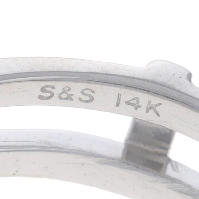 Alliance en or blanc avec diamant - 14k Round .30ctw Wrap Jacket Ring en vente 2